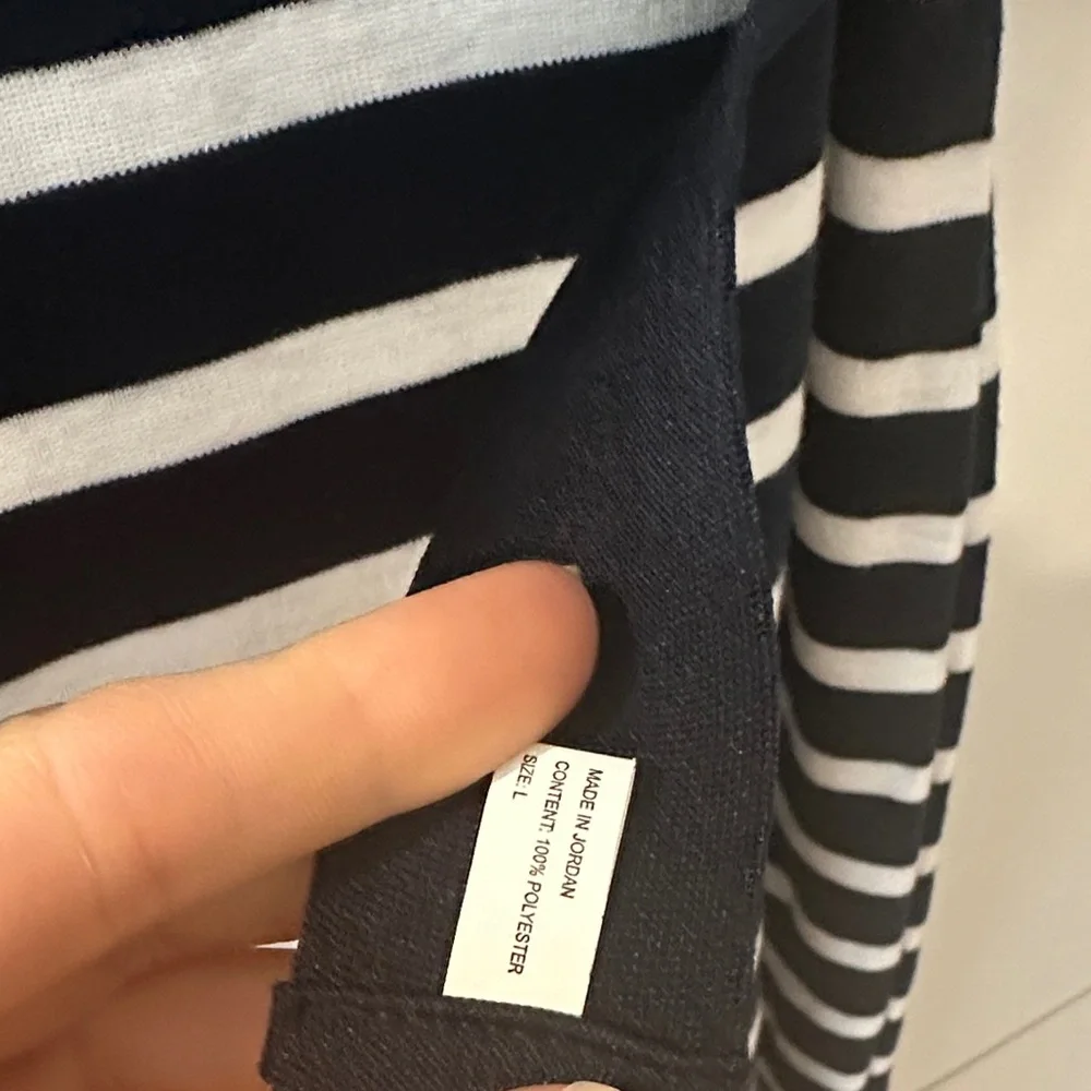 NWOT Lauren Ralph Lauren Navy and White Striped Long Sleeve Dress - Picture 3 of 6